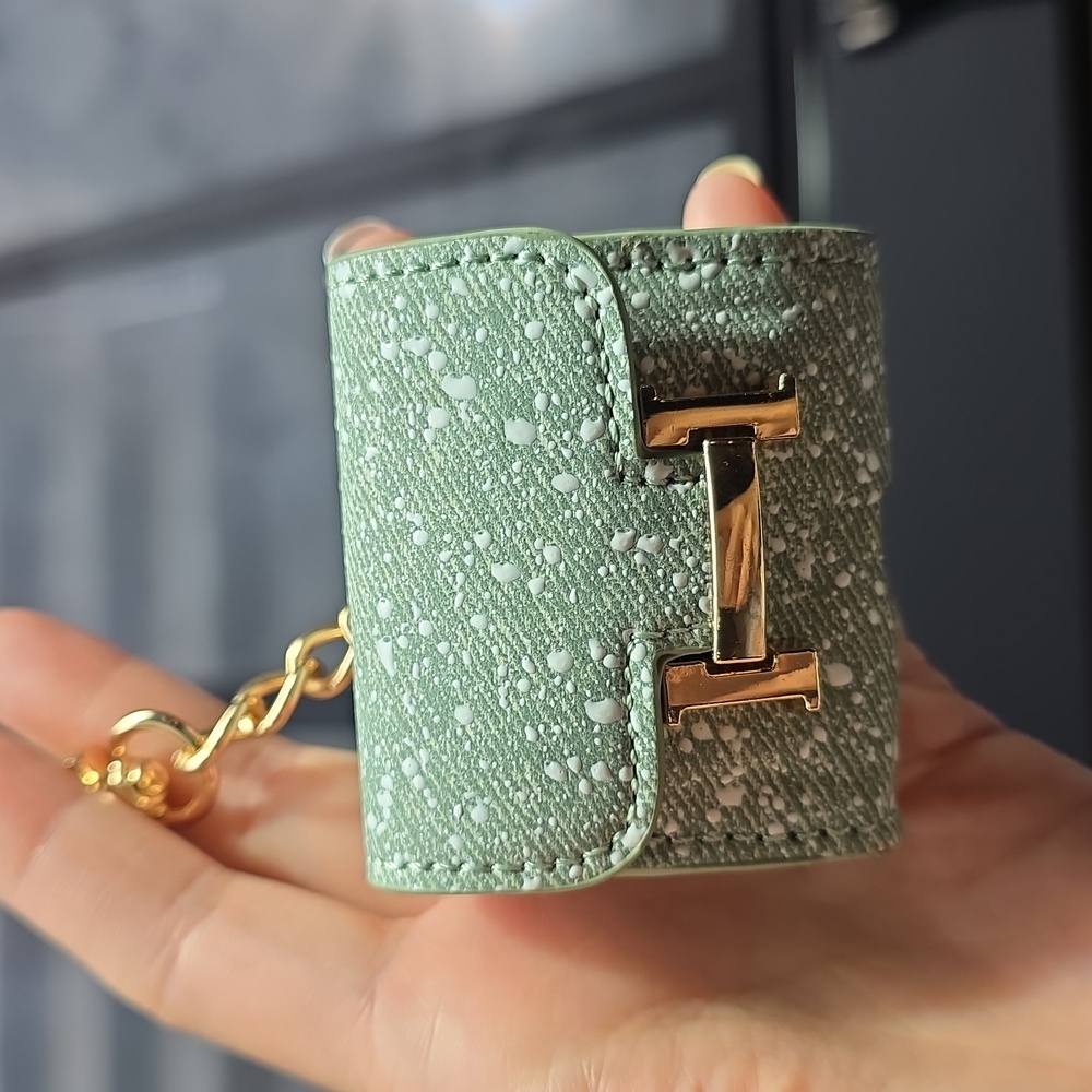 Mini constance Bag Charm airpod case green grat
